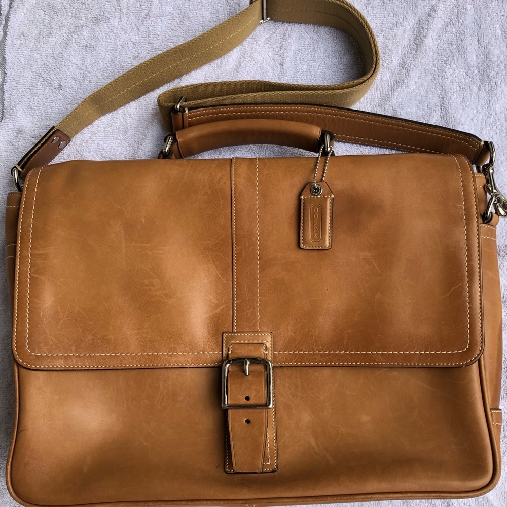 Coach TSL Flap Business Brief in Camel
